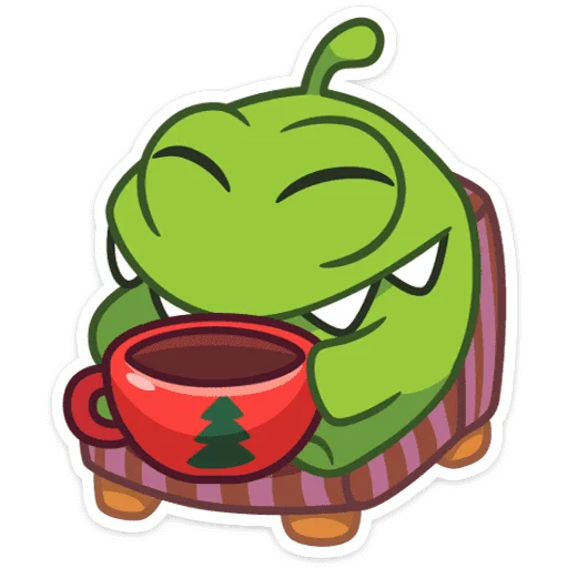 ☕️ Стикер «Зима с Ам Нямом» для Telegram