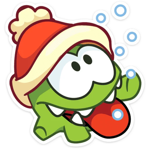 😋 Стикер «Зима с Ам Нямом» для Telegram