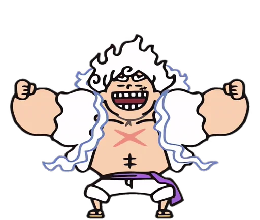 💪 Стикер «One Piece Luffy Gear 5» для Telegram