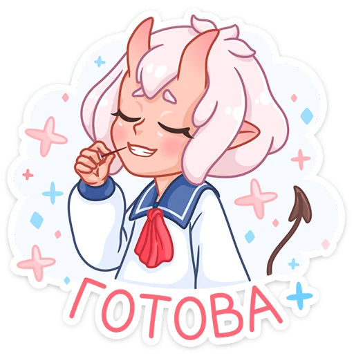 🤩 Стикер «Школьница Они-тян» для Telegram