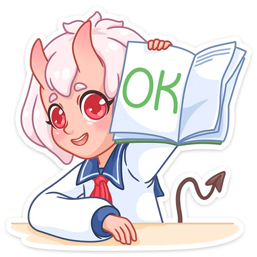 👌 Стикер «Школьница Они-тян» для Telegram