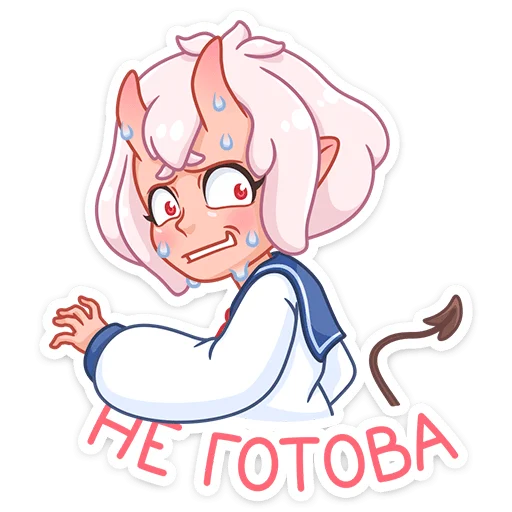 😓 Стикер «Школьница Они-тян» для Telegram