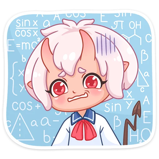 😬 Стикер «Школьница Они-тян» для Telegram