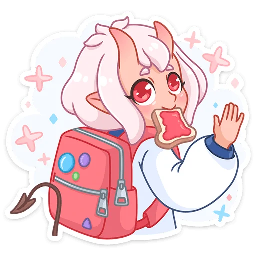 👋 Стикер «Школьница Они-тян» для Telegram