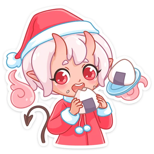 🍙 Стикер «Зимняя Они-тян» для Telegram