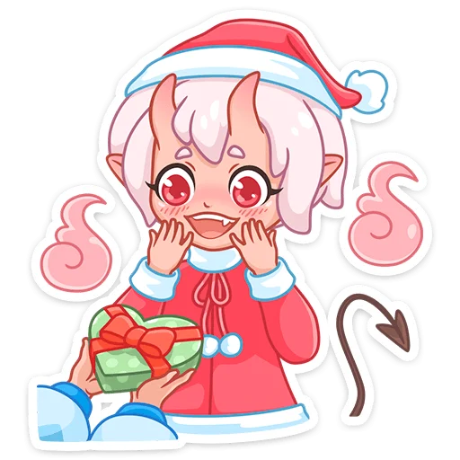 🥺 Стикер «Зимняя Они-тян» для Telegram