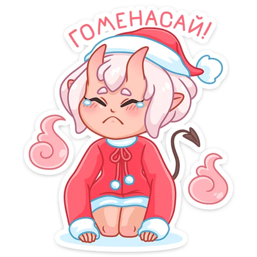😢 Стикер «Зимняя Они-тян» для Telegram