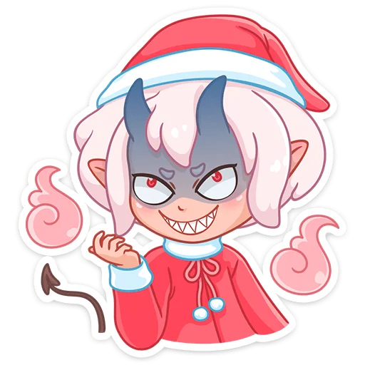 😈 Стикер «Зимняя Они-тян» для Telegram