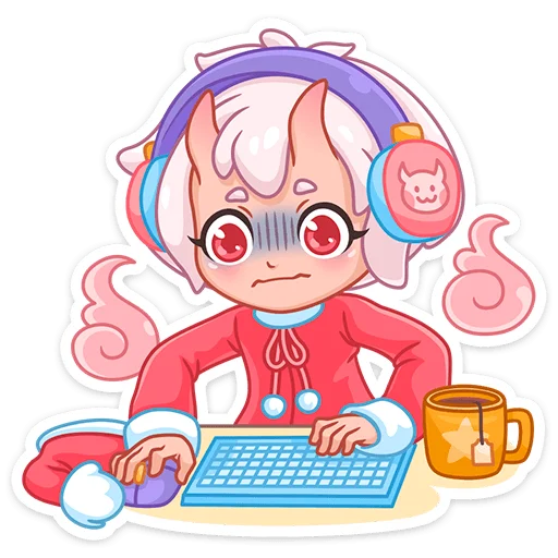 🎧 Стикер «Зимняя Они-тян» для Telegram