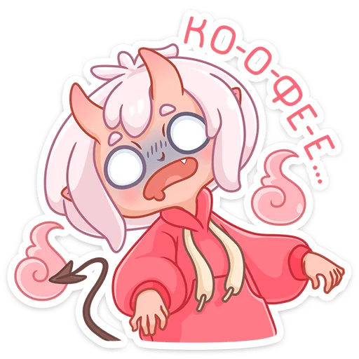 ☕️ Стикер «Новогодняя Они-тян» для Telegram