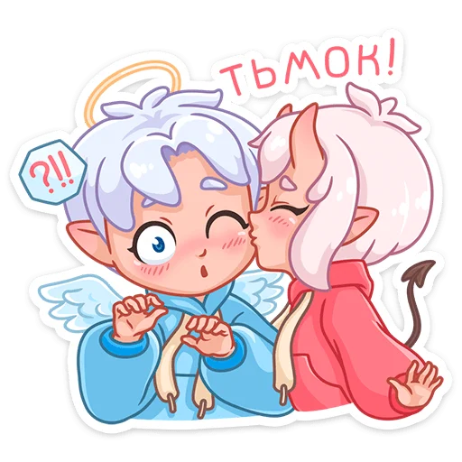 😘 Стикер «Новогодняя Они-тян» для Telegram