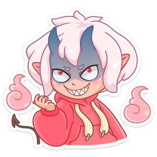 😈 Стикер «Новогодняя Они-тян» для Telegram