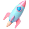 🚀 Эмодзи «Нежно-розовый с голубым шрифт» для Telegram
