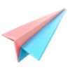 🛩 Эмодзи «Нежно-розовый с голубым шрифт» для Telegram