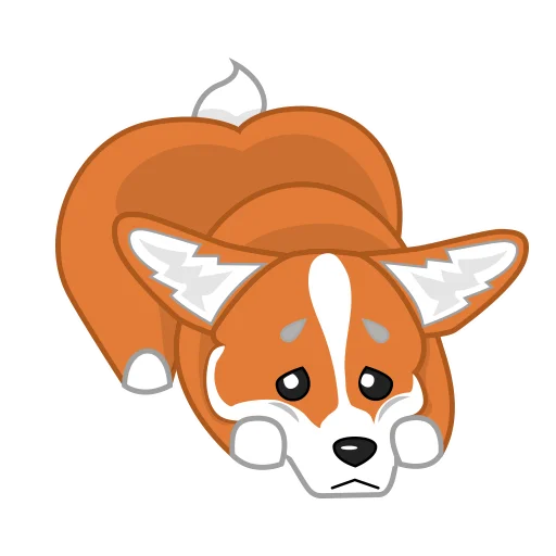 😔 Стикер «Love, Tennis & Corgi» для Telegram