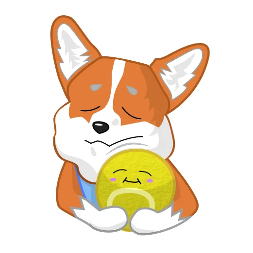 ☺ Стикер «Love, Tennis & Corgi» для Telegram