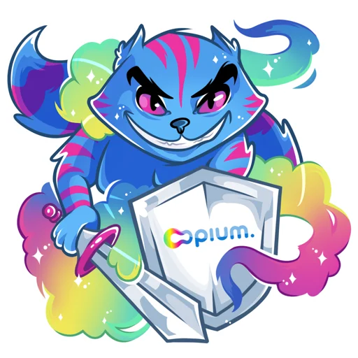 💪 Стикер «Opium Cheshire cat» для Telegram