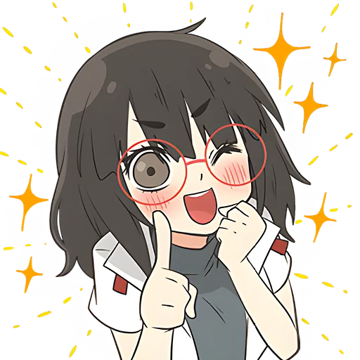 😍 Стикер «Отличница тян» для Telegram