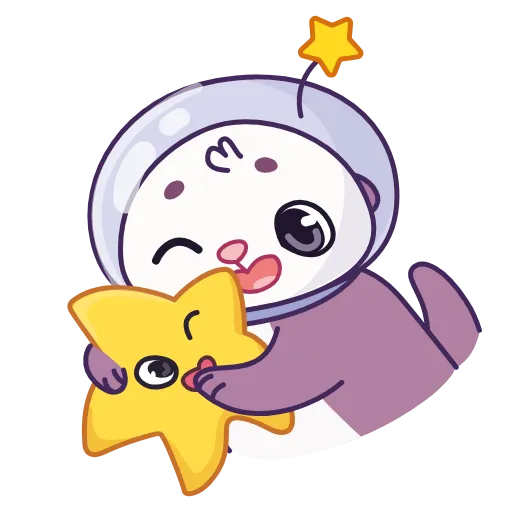 🤗 Стикер «Космическая выдра» для Telegram