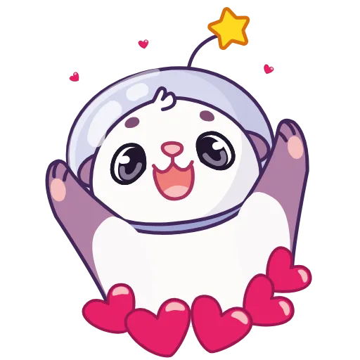 ❤️ Стикер «Космическая выдра» для Telegram