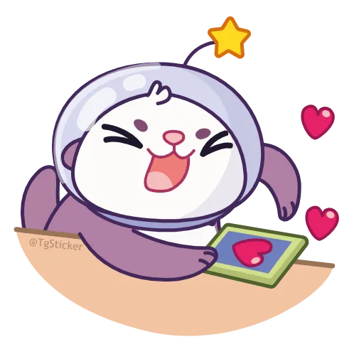 ❤️ Стикер «Космическая выдра» для Telegram