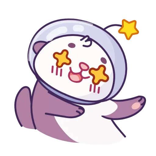 🤩 Стикер «Космическая выдра» для Telegram