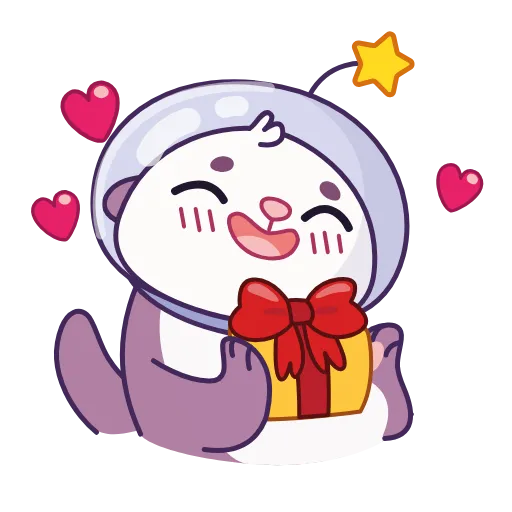 🎁 Стикер «Космическая выдра» для Telegram