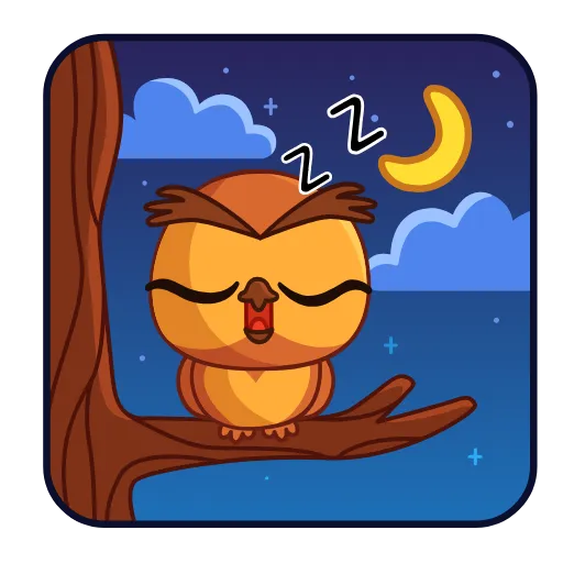 😴 Стикер «Совушка» для Telegram