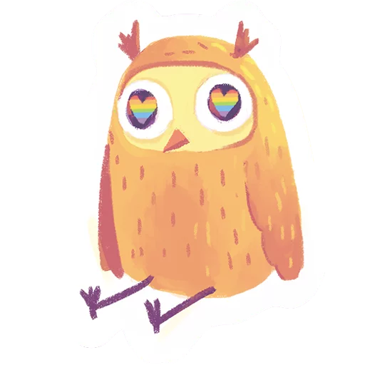 😍 Стикер «Совята Российской ЛГБТ-сети» для Telegram