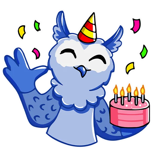 🥳 Стикер «Owl Madness» для Telegram