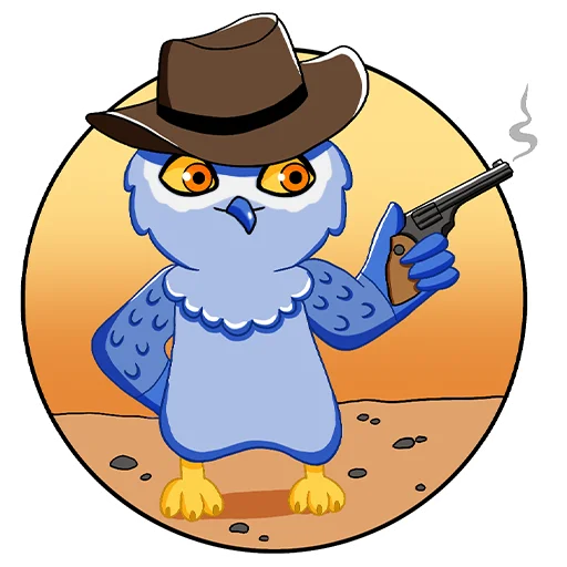 🤠 Стикер «Owl Madness» для Telegram