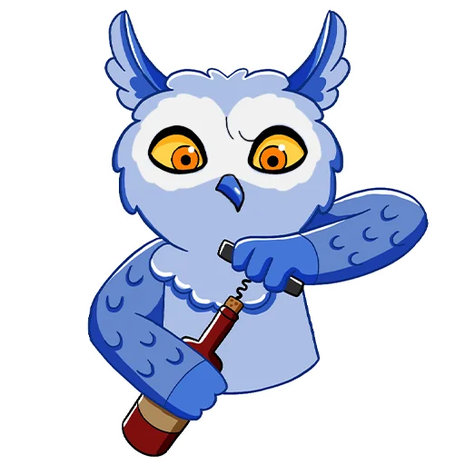 🍾 Стикер «Owl Madness» для Telegram