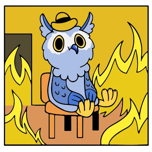 👌 Стикер «Owl Madness» для Telegram