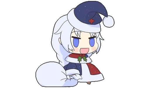 🎄 Стикер «Touhou Padoru Chibi Characters» для Telegram