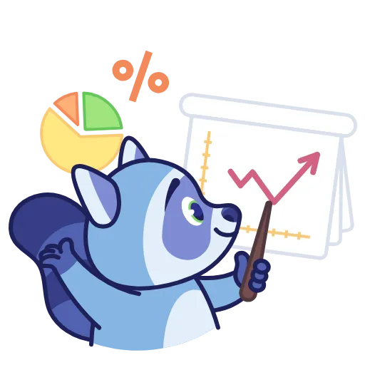 📈 Стикер «Енот» для Telegram