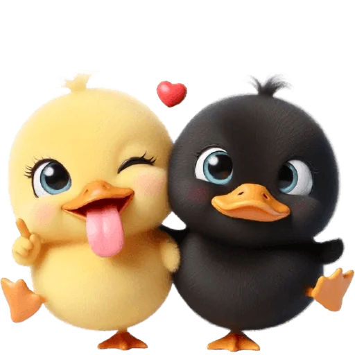 😛 Стикер «Парные утятки» для Telegram