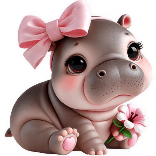 💐 Стикер «Парная бегемотка» для Telegram