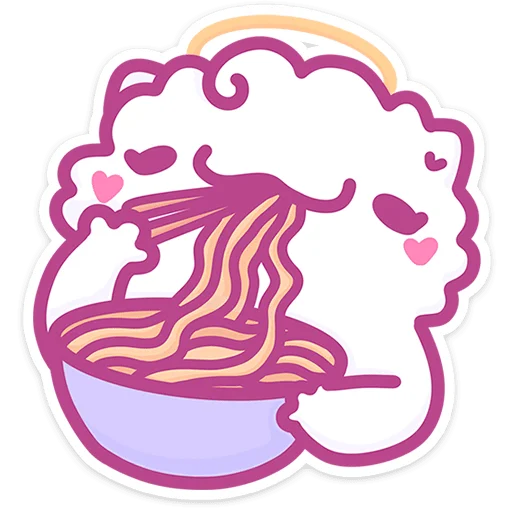 🍝 Стикер «Ангелок и Чертёнок без надписей» для Telegram