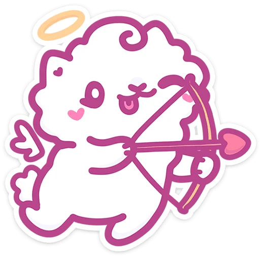 💘 Стикер «Ангелок и Чертёнок без надписей» для Telegram