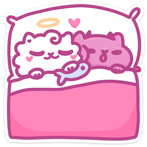 💤 Стикер «Ангелок и Чертёнок без надписей» для Telegram