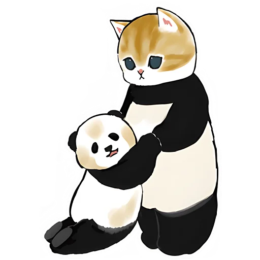 😁 Стикер «Панда и Нян» для Telegram