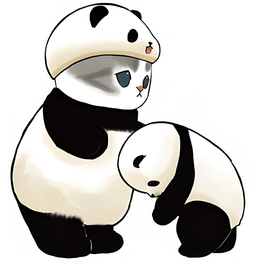 😇 Стикер «Панда и Нян» для Telegram