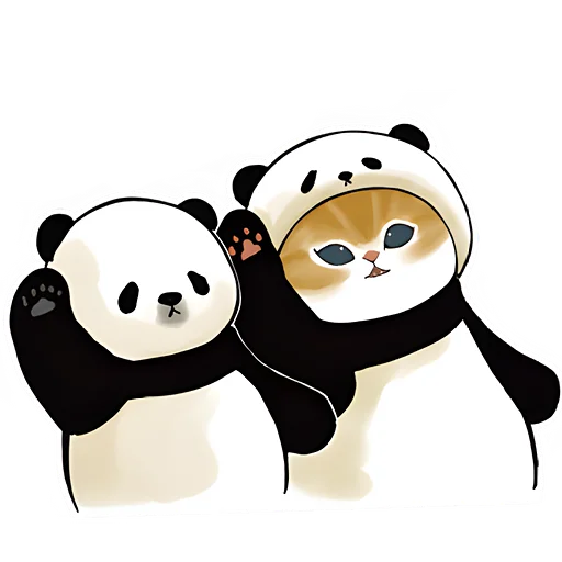 👋 Стикер «Панда и Нян» для Telegram