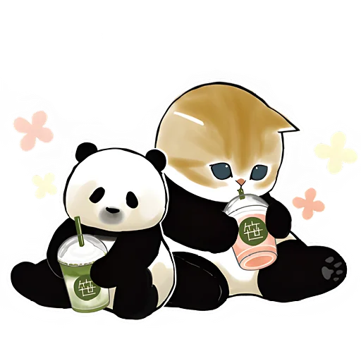 😋 Стикер «Панда и Нян» для Telegram