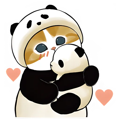 😘 Стикер «Панда и Нян» для Telegram