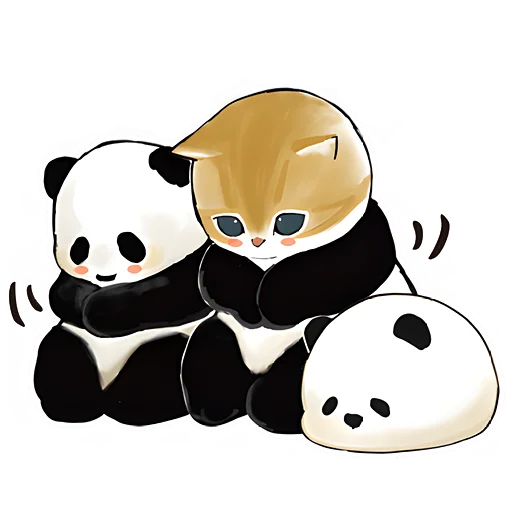 🙏 Стикер «Панда и Нян» для Telegram