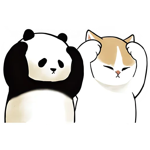 Стикерпак Панда и Котик для Telegram — скачать