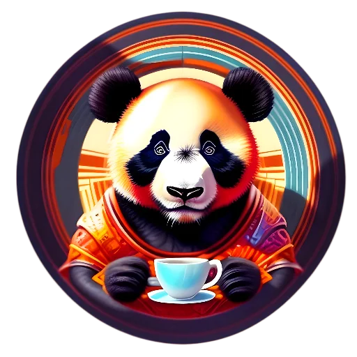 🐶 Стикер «Панды в кружках» для Telegram