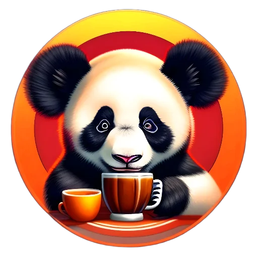 🍽 Стикер «Панды в кружках» для Telegram