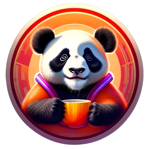 🍽 Стикер «Панды в кружках» для Telegram
